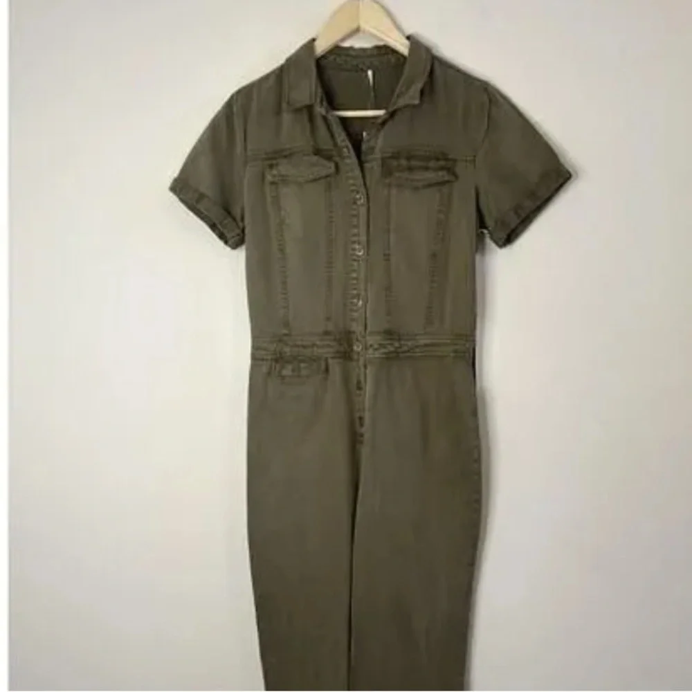 YFB green short sleeve coveralls - Picture 2 of 4